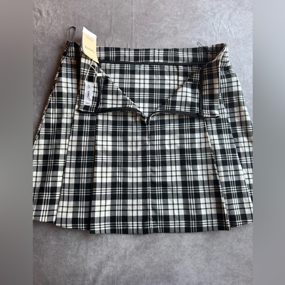 Mango Black and White Plaid Mini Skirt - Picture 5 of 7